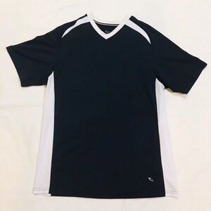 NWOT Mens Large TEK Gear Dri Fit Athletic Shirt Navy Blue Gym Workout V Neck